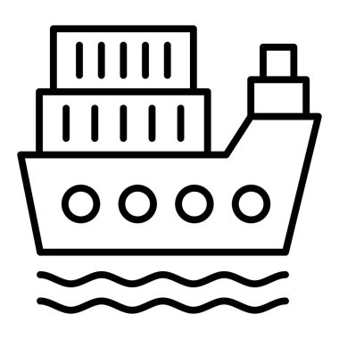 Gemi. Web simgesi basit illüstrasyon