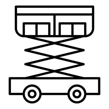line icon of car with chain