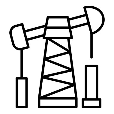 Yağ pompası ikonu. Web için gaz boru vektör simgelerinin özet çizimi