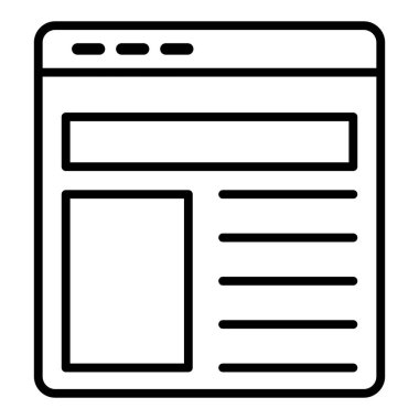 Tarayıcı. Web simgesi basit illüstrasyon