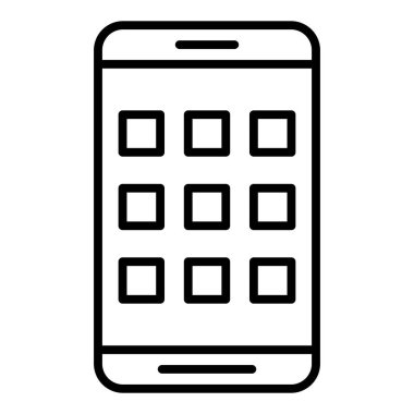 cep telefonu simgesi. ana hatlı akıllı telefon vektör çizim sembolü.