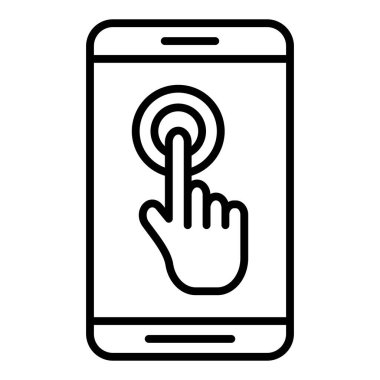 hand holding smartphone with finger icon vector illustration design