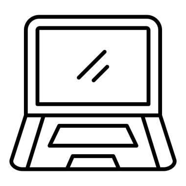 Bilgisayarlı dizüstü bilgisayar ve vektör illüstrasyon tasarımı