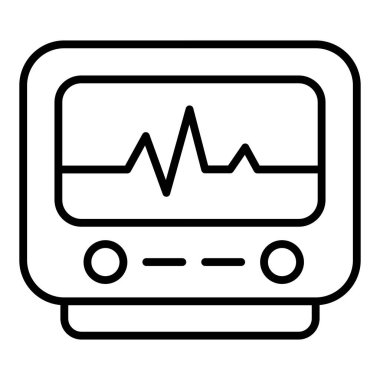 ecg vector thin line icon