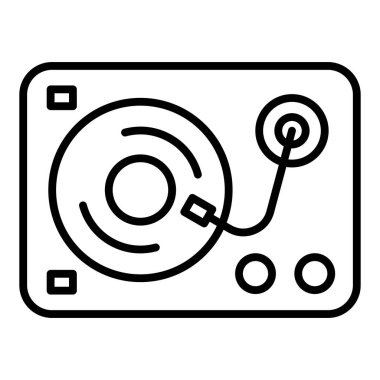 audio cassette icon. outline music disc vector illustration symbol.