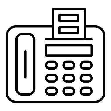 fax icon. outline telephone vector illustration. isolated on white background