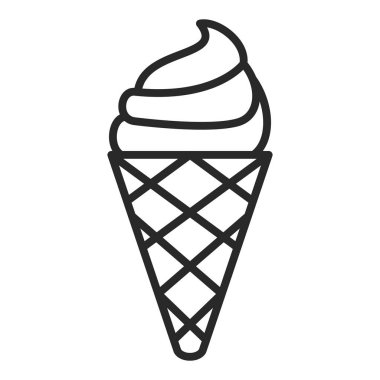 ice cream icon. outline of cone vector icons for web design isolated on white background