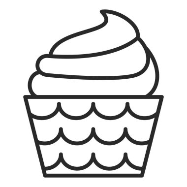 Kek ikonu. Web için pasta vektör simgelerinin özet çizimi