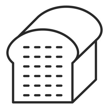 bread icon. bakery symbol. outline loaf vector illustration on white background
