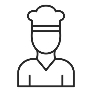 Şef ikon vektörü. İnce çizgi işareti. izole edilmiş sınır sembolü çizimi