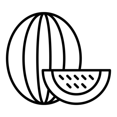 Tek izole edilmiş karpuz ikonunun vektör çizimi