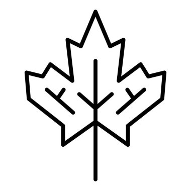 Akçaağaç yaprağı ikon vektörü. İnce çizgi işareti. izole edilmiş sınır sembolü çizimi