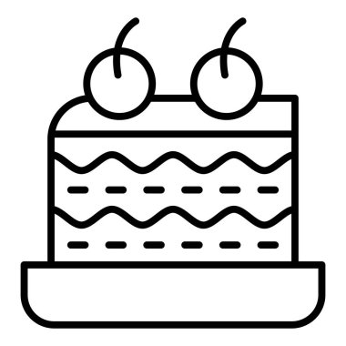 Kek. Web simgesi basit illüstrasyon