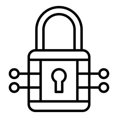 Asma kilit. Web simgesi vektör illüstrasyonu