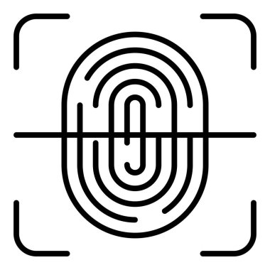 parmak izi vektör simgesi. Düz çizim. 10 saniye.