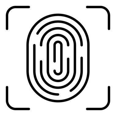 fingerprint vector icon. flat design style