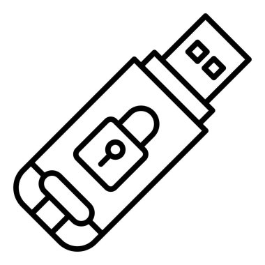 USB flash disk simgesi. Web için hafıza kartı vektör simgelerinin özet çizimi