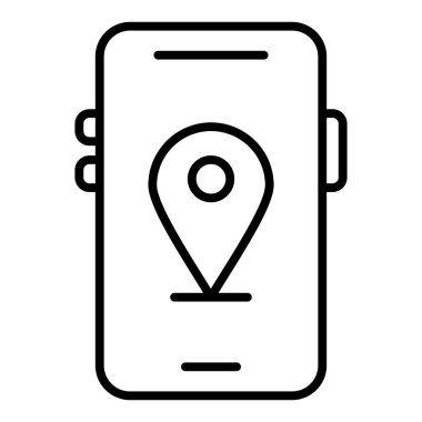 gps navigasyon vektör çizgisi simgesi