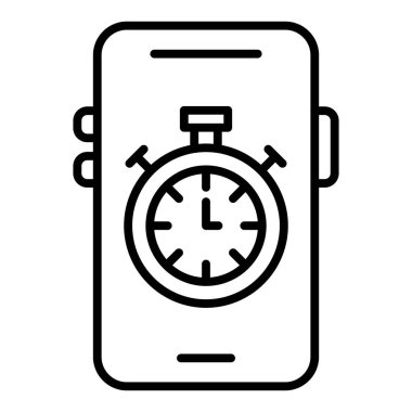 Kronometre simgesi. Web için zaman vektör simgelerinin özet çizimi