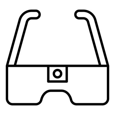 Vr Gözlük simgesi, vektör illüstrasyonu