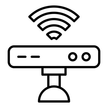 wifi router icon vector. outline wireless video camera sign. isolated contour symbol illustration