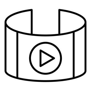 video player icon vector. outline music camera sign. isolated contour symbol illustration