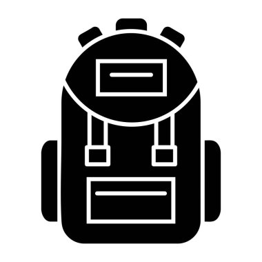 Sırt çantası simgesi. vektör illüstrasyonu