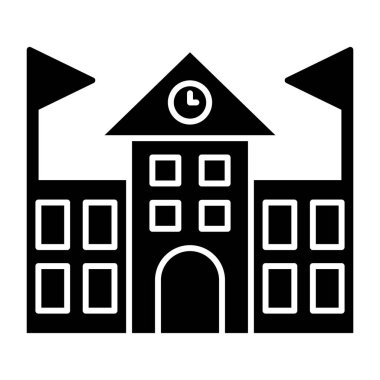 okul binası simgesi. vektör çizim