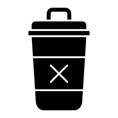 Çöp kutusu simgesi, vektör illüstrasyonu