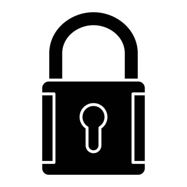 Asma kilit simgesi. Güvenlik sistemi sembolü. düz tasarım biçimi.