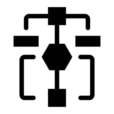 Akış şeması. Web simgesi vektör illüstrasyonu