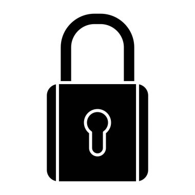 Asma kilit simgesi. Güvenlik sistemi sembolü. vektör illüstrasyonu