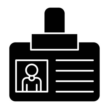 Kimlik kartı simgesi, vektör illüstrasyonu