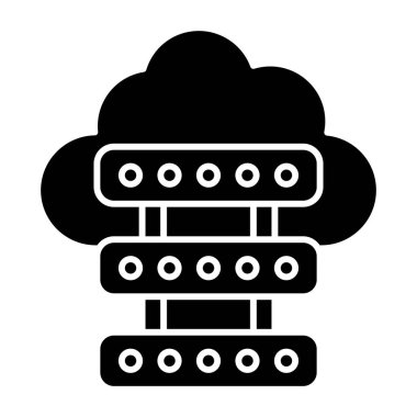 Bulut sunucusu. Web simgesi basit tasarım