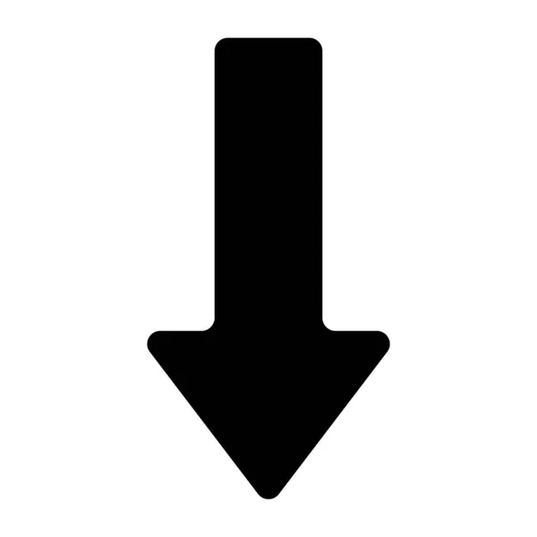 Flecha Abajo Icono Web Ilustración Simple — Vector de stock