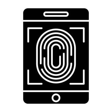 parmak izi tarayıcı vektör simgesi. düz biçim illüstrasyonu.