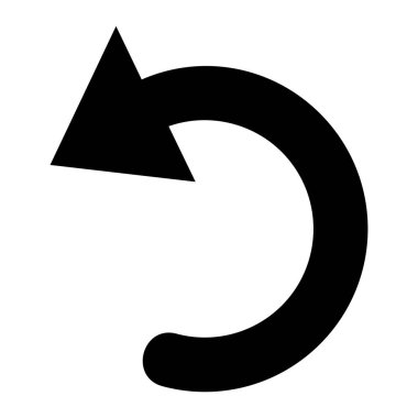 Eğri Sola. Web simgesi basit illüstrasyon