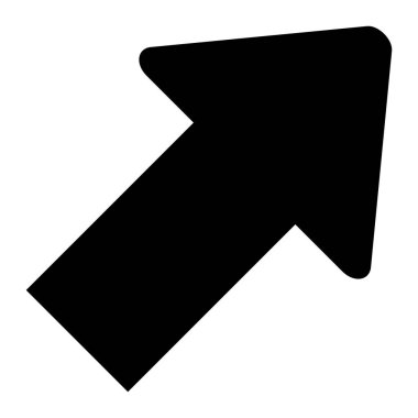 Yukarı, sağa. Web simgesi basit illüstrasyon