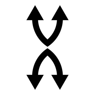 Ok vektör simgesini karıştır. biçim ince çizgi sembolü, beyaz renk, yuvarlak açılar, siyah arkaplan