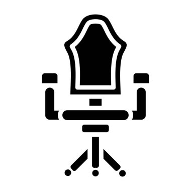 ofis sandalyesi ikon vektör illüstrasyonu