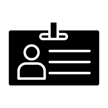 Kimlik kartı simgesi, vektör illüstrasyonu