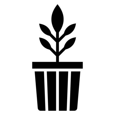 Saksıda bitki var. Web simgesi basit tasarım