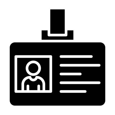 Kimlik kartı simgesi, vektör illüstrasyonu