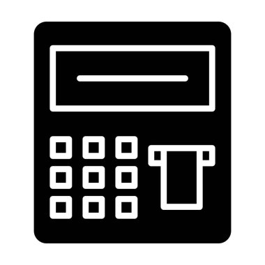 ATM 'de. Web simgesi basit illüstrasyon