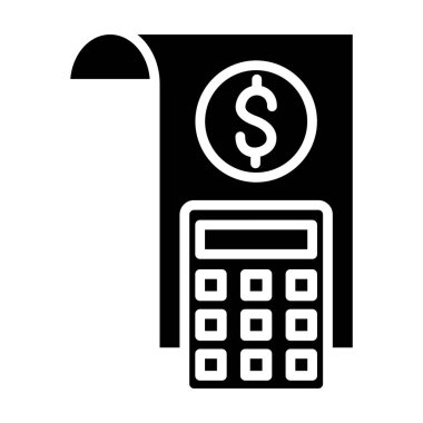 calculator with dollar bill icon, vector illustration