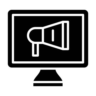 Pazarlama. Web simgesi basit illüstrasyon