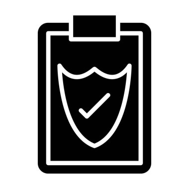 Kalkanda işaret simgesi var. Tıbbi sigorta vektör illüstrasyon sembolü ve web tasarımı.