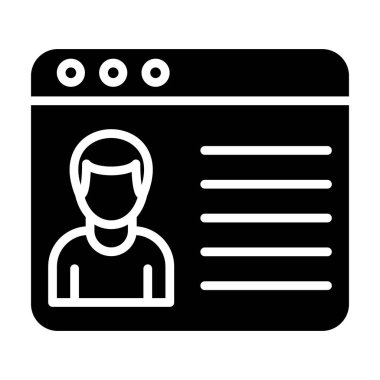 Profil. Web simgesi vektör illüstrasyonu