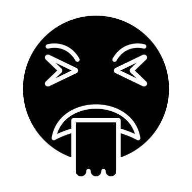 Ağlayan yüz simgesi, vektör illüstrasyonu