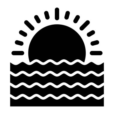 Gün batımı. Web simgesi basit illüstrasyon